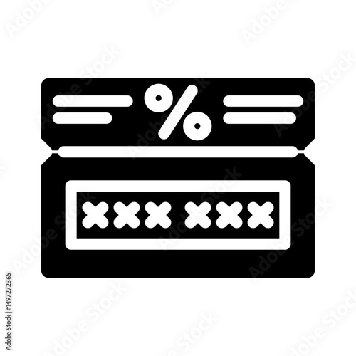 promo code affiliate program glyph icon vector illustration