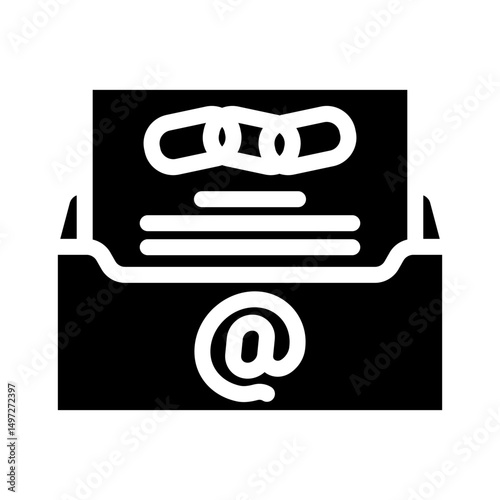 referral email invitation glyph icon vector illustration