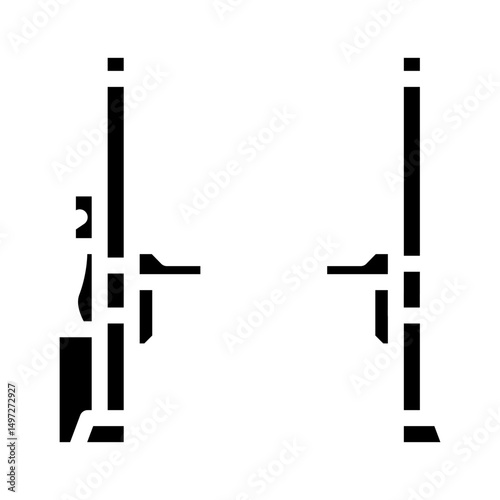 car lift repairs garage glyph icon vector illustration