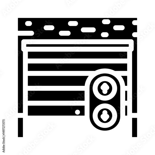 garage door remote control glyph icon vector illustration