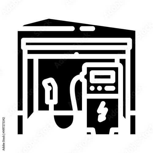 car battery charger glyph icon vector illustration