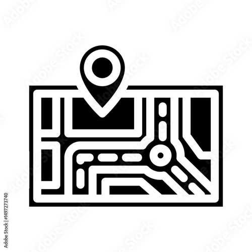 map directions information glyph icon vector illustration