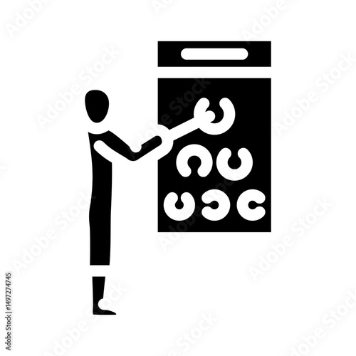test optometry vision eye glyph icon vector illustration