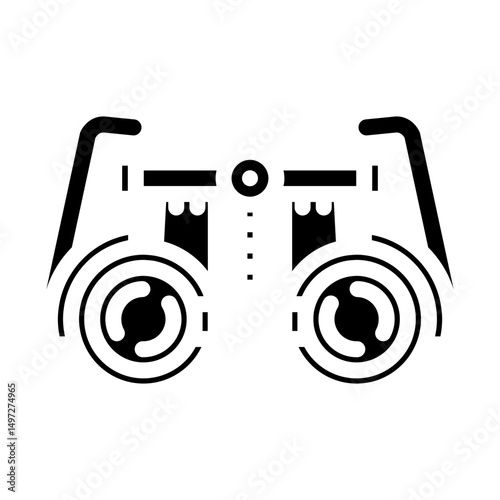 equipment optometry vision eye glyph icon vector illustration