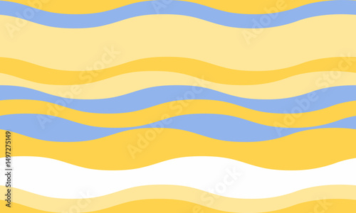 Vibrant yellow and blue wavy stripes create a cheerful, summery pattern. Perfect for backgrounds, website design, textile prints, or any project needing a playful, optimistic aesthetic.