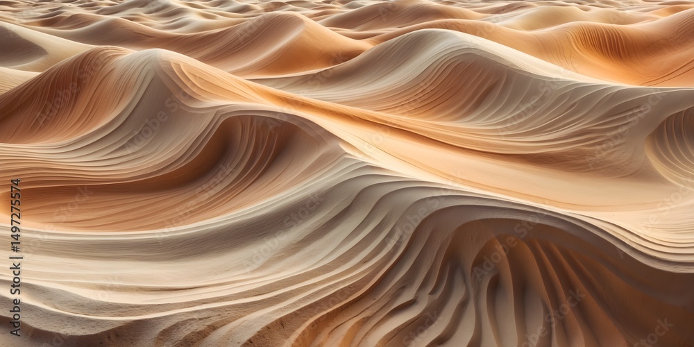 Obraz premium Abstract desert sand dunes surface with intricate wave-like pattern, abstract texture background