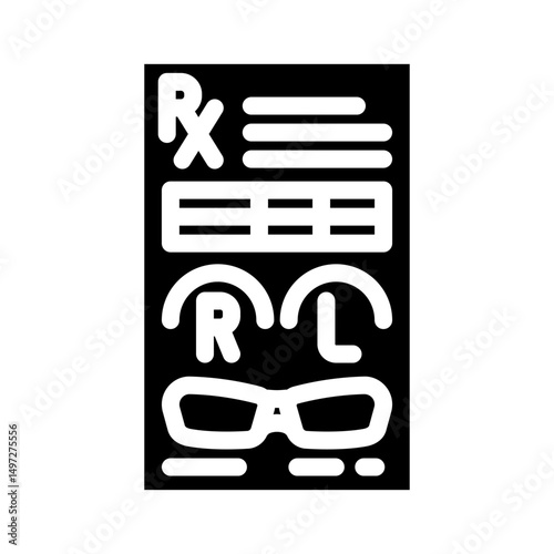 prescription glasses optometry vision glyph icon vector illustration