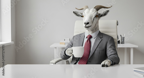 Goat in Suit: Hilarious Office Humor & Surreal Photos
