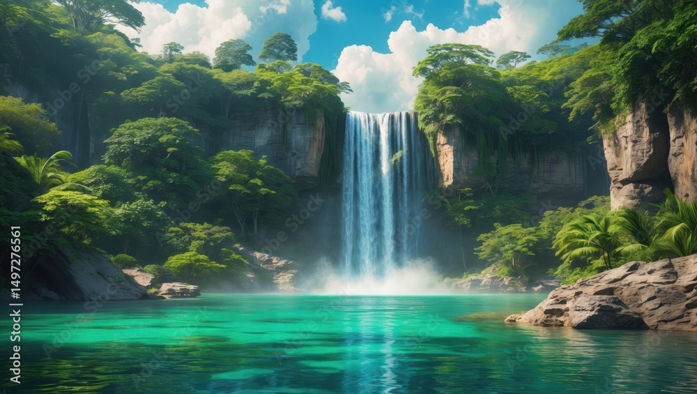 Fototapeta premium Falls: A haven of natural beauty and peace