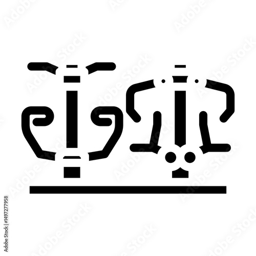 picnic area outdoor fitness setup sustainable glyph icon vector illustration