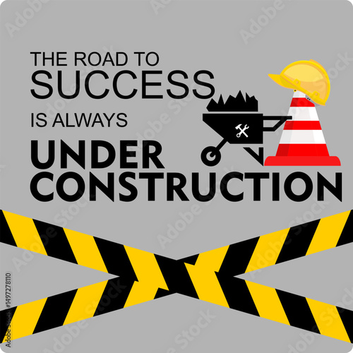 under construction, board and sign vector