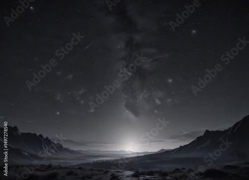 Wallpaper Mural Inky black sky, countless twinkling stars, majestic scene ,  background,  cosmic dust,  glitter Torontodigital.ca