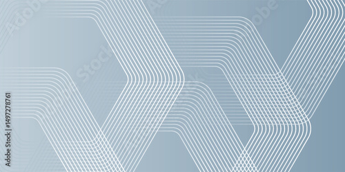 Abstract hexagon lines on gray background. Geometric stripe line art design modern vector illustration