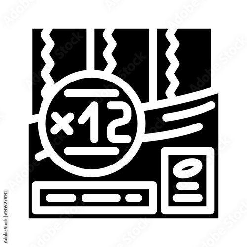 twelve pack toilet paper glyph icon vector illustration