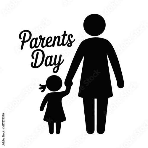 A silhouette of a parent holding a child's hand is accompanied by the text Parents Day