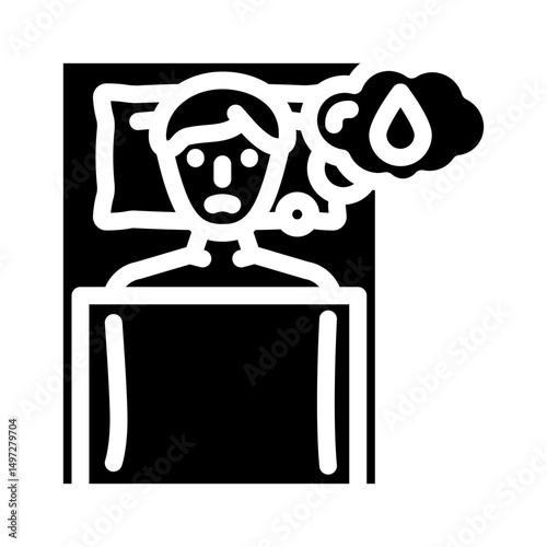 nocturia urology glyph icon vector illustration