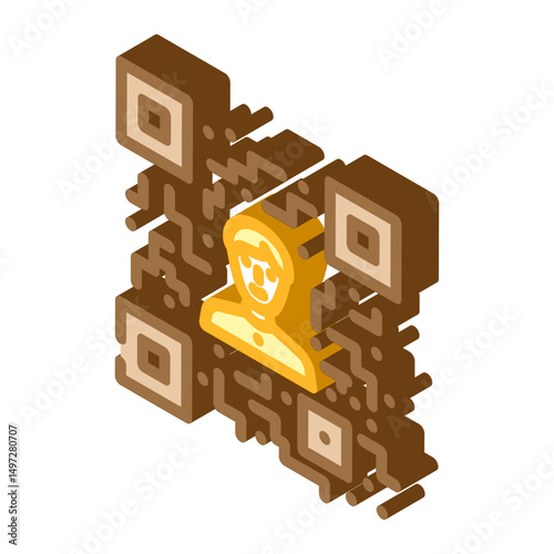 referral code affiliate program isometric icon vector illustration
