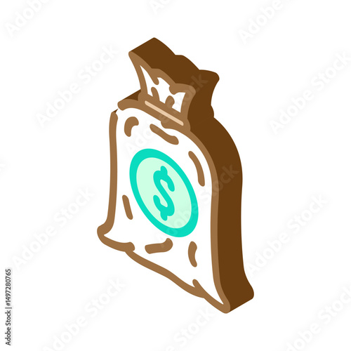 earn money affiliate program isometric icon vector illustration