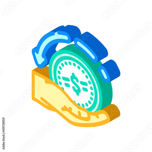 cashback reward affiliate program isometric icon vector illustration