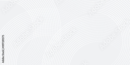 Abstract white glowing geometric lines on gray background. Modern shiny blue circle lines pattern. Futuristic technology concept. vector eps10