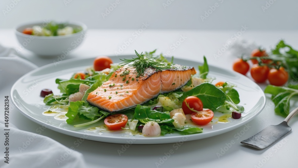 Savory seafood salad with caesar dressing. Savory seafood salad with caesar dressing.