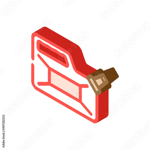 fuel canister lawn equipment isometric icon vector illustration