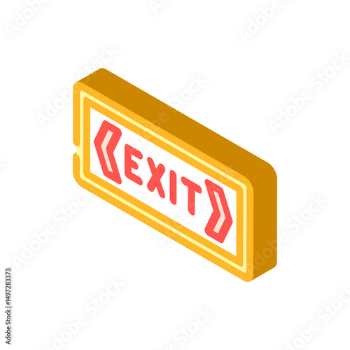 exit information isometric icon vector illustration