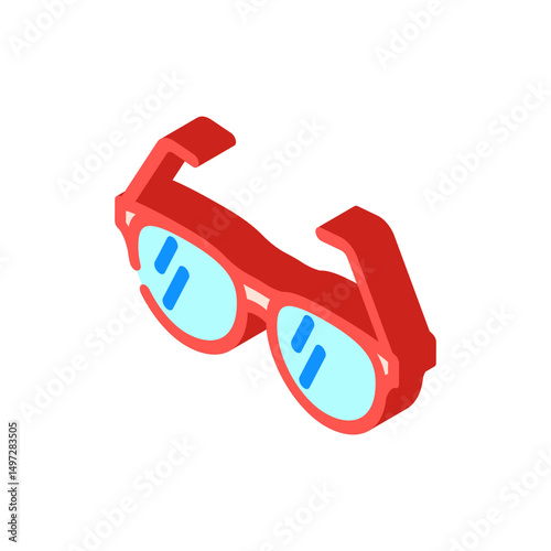 eyeglasses optometry vision eye isometric icon vector illustration