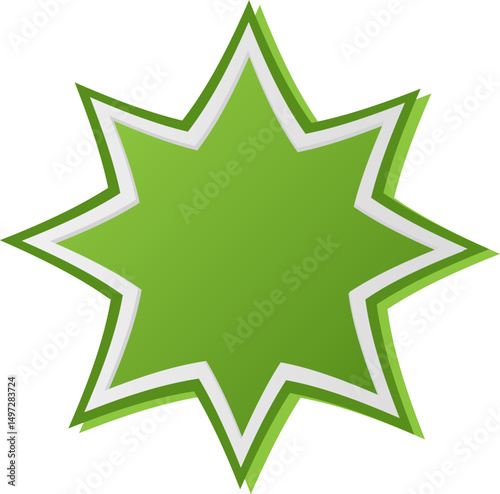 Shapes of Islamic ornament frames and badges in a green gradient