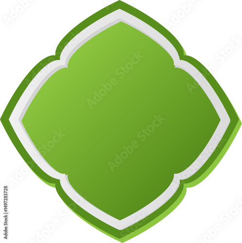 Shapes of Islamic ornament frames and badges in a green gradient