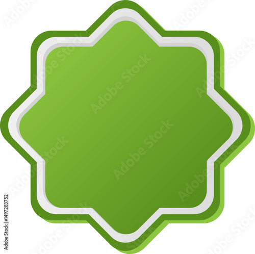 Shapes of Islamic ornament frames and badges in a green gradient