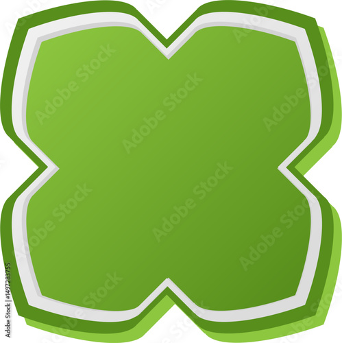 Shapes of Islamic ornament frames and badges in a green gradient
