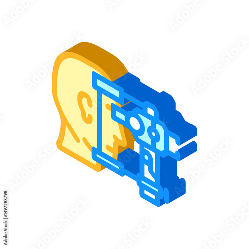 vision screening optometry eye isometric icon vector illustration