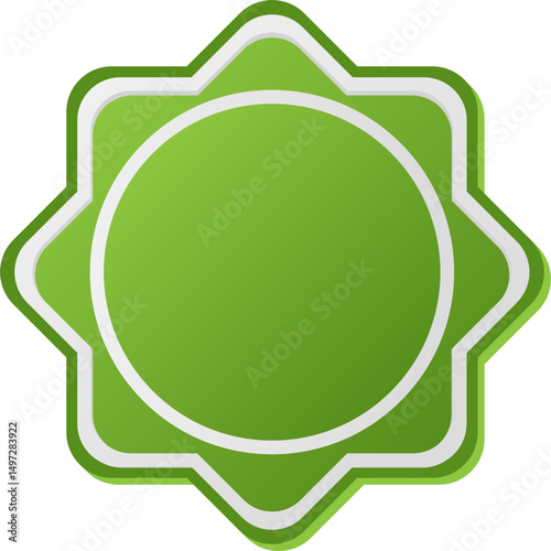 Shapes of Islamic ornament frames and badges in a green gradient
