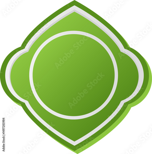 Shapes of Islamic ornament frames and badges in a green gradient
