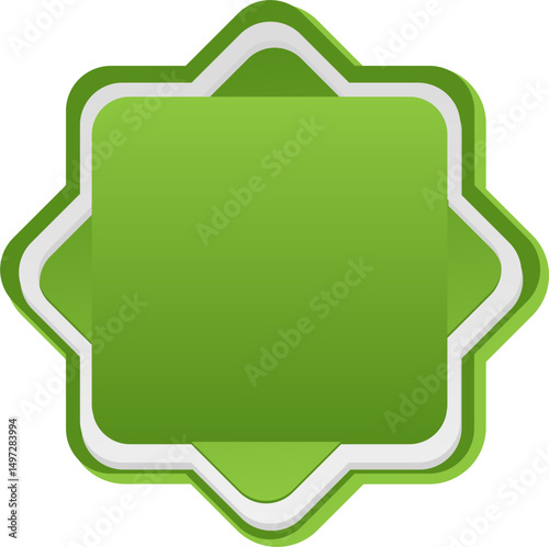 Shapes of Islamic ornament frames and badges in a green gradient