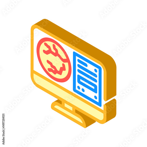 retina examination optometry vision isometric icon vector illustration