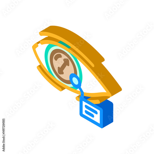 pupil dilation optometry vision eye isometric icon vector illustration