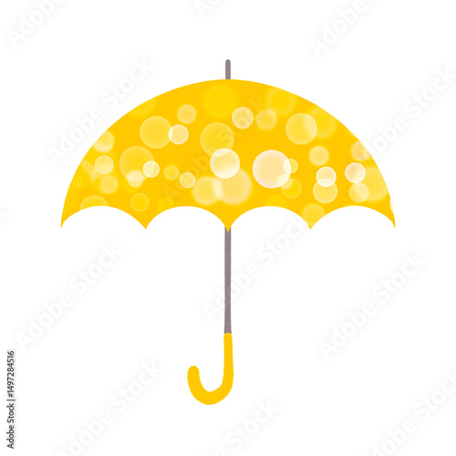 黄色い雨傘のイラスト