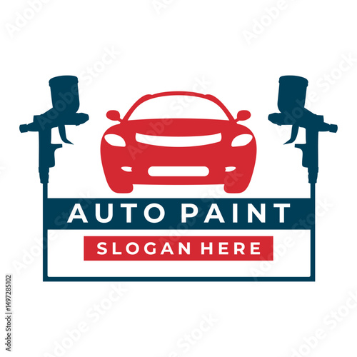 Auto Paint Car service logo design vector template