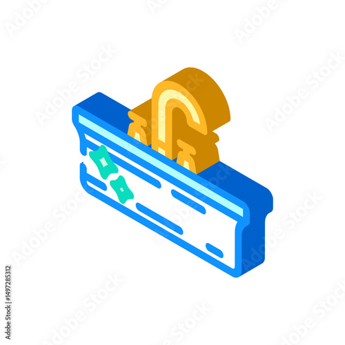 porcelain sink isometric icon vector illustration