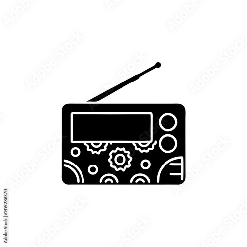 creative details Touchscreen radio icon vector illustration 