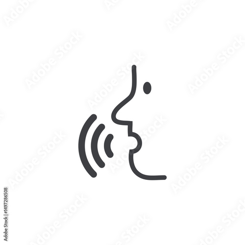 Voice control, person talking - icon