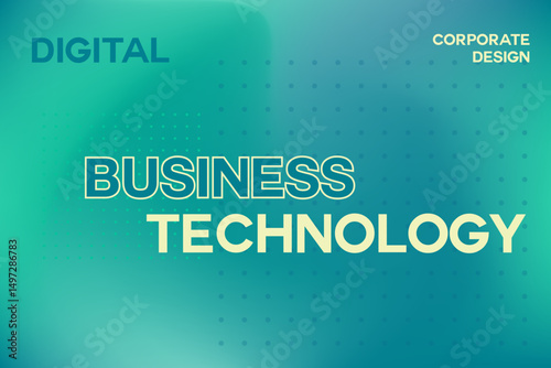 Abstract glowing digital futuristic background emerald color blurred gradient backdrop with flowing geometric shapes. Tech corporate design, modern technology. Ideal for website banner, presentation