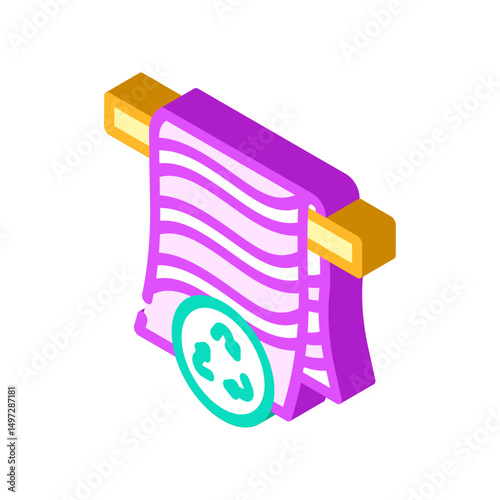 reusable sweat towel outdoor fitness isometric icon vector illustration