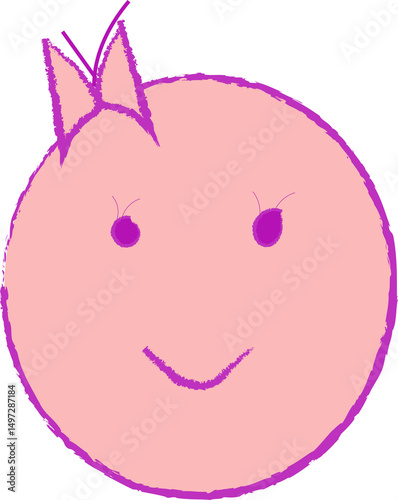 Doodles smile purple for scrapbook	
