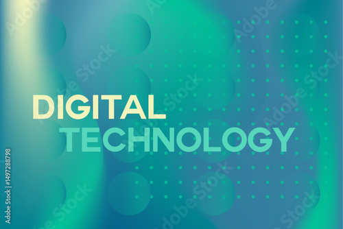 Abstract glowing digital futuristic background emerald color blurred gradient backdrop with flowing geometric shapes. Tech corporate design, modern technology. Ideal for website banner, presentation