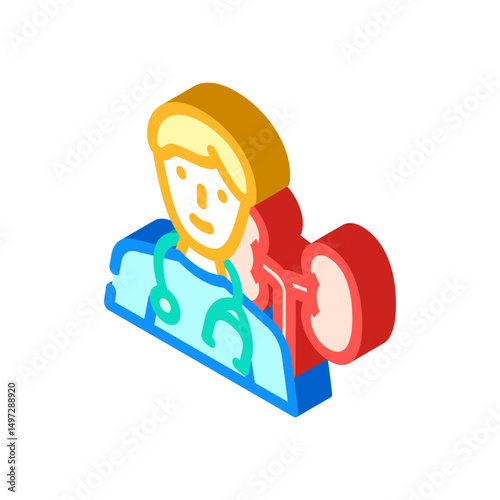 nephrologist urology isometric icon vector illustration