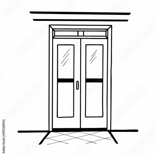vector illustration of a door
