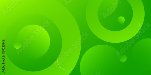 Abstract green background with circles. Dynamic shapes composition. Eps10 vector